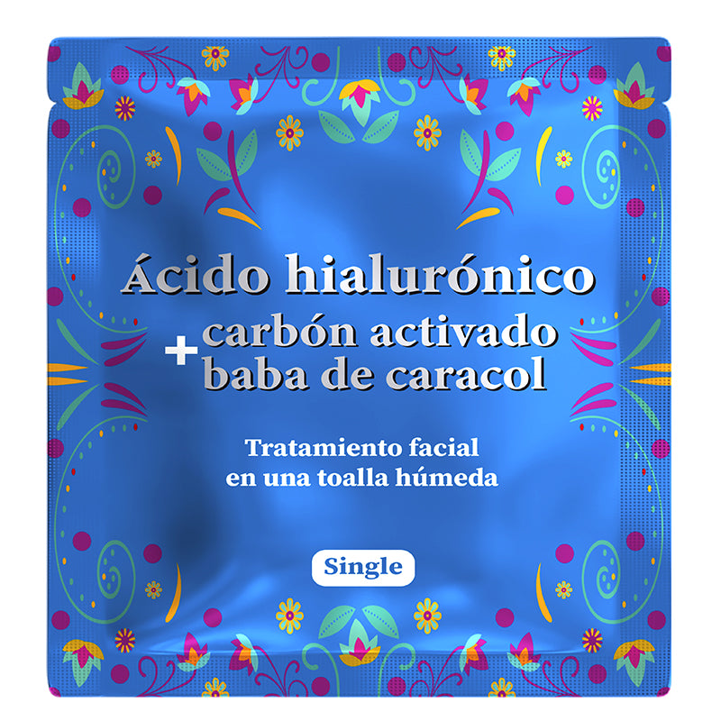 TOALLITAS HÚMEDAS / ÁCIDO HIALURÓNICO + CABÓN ACTIVADO+ BABA DE CARACOL