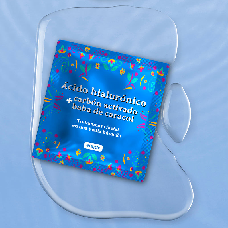 TOALLITAS HÚMEDAS / ÁCIDO HIALURÓNICO + CABÓN ACTIVADO+ BABA DE CARACOL